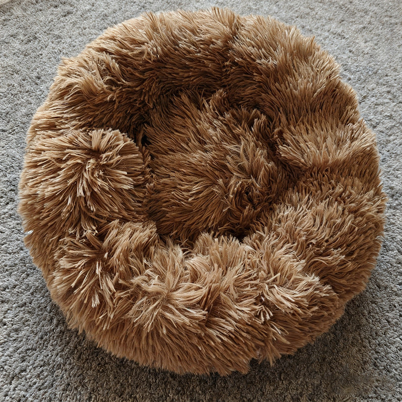 Dog & Cat Calming Donut Bed Washable Round Fluffy Pet Bed