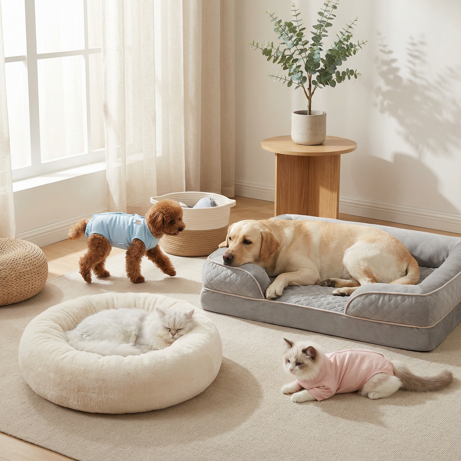 Cozy & Sleep Pet Essentials Plush Pet Beds & Comfortable Pet Pajamas for Dogs & Cats