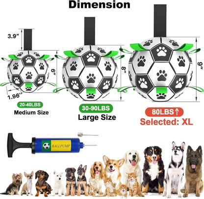 Dog Soccer Ball with Straps: Durable Pet Training Outdoor Toy