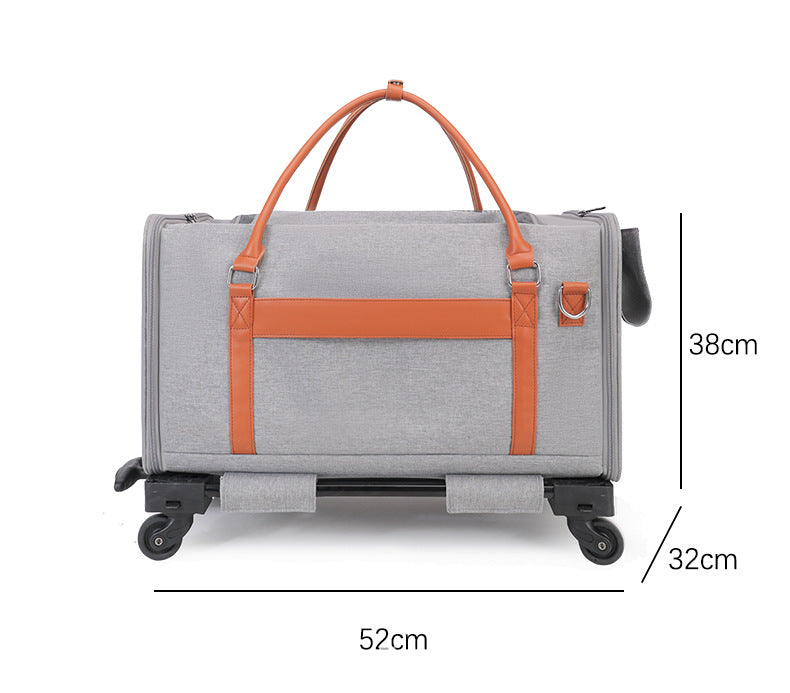 Detachable Rolling Pet Carrier Backpack