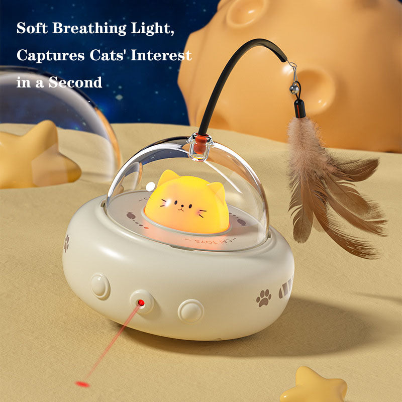 Smart Electric Cat Toy: Laser & Feather, Auto-Play for Boredom Relief