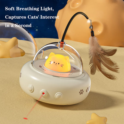 Smart Electric Cat Toy: Laser & Feather, Auto-Play for Boredom Relief
