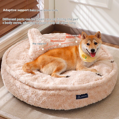 Cozy Removable & Washable Pet Bed - Soft Plush for Dogs/Cats, Easy to Clean