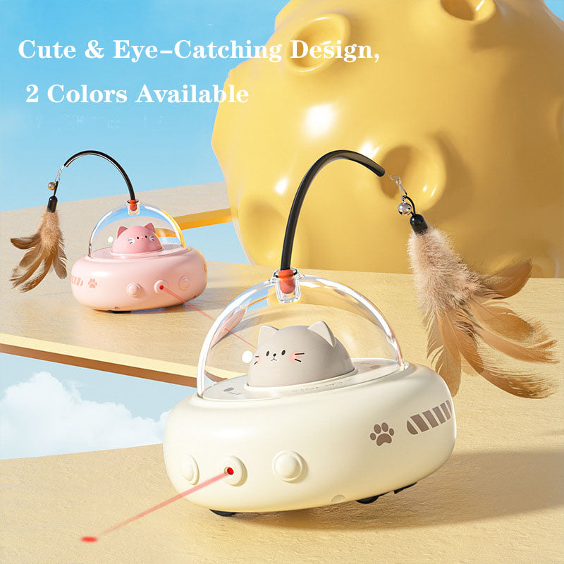 Smart Electric Cat Toy: Laser & Feather, Auto-Play for Boredom Relief