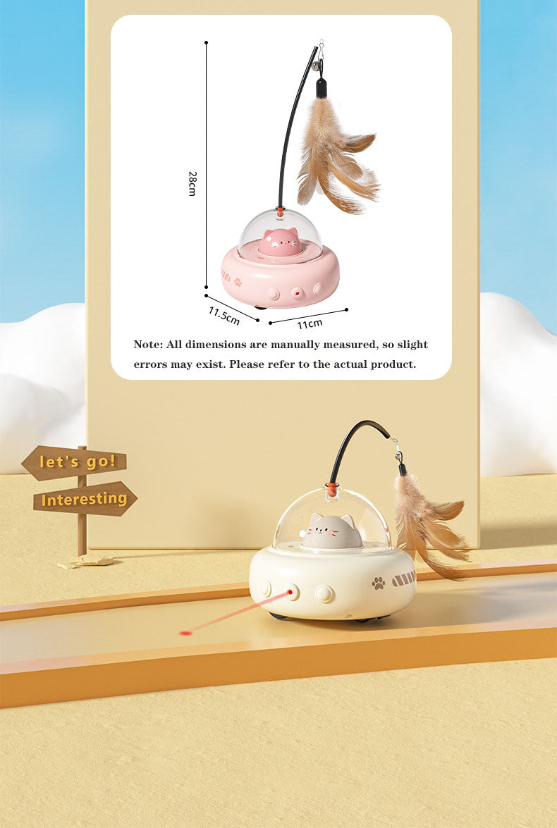 Smart Electric Cat Toy: Laser & Feather, Auto-Play for Boredom Relief