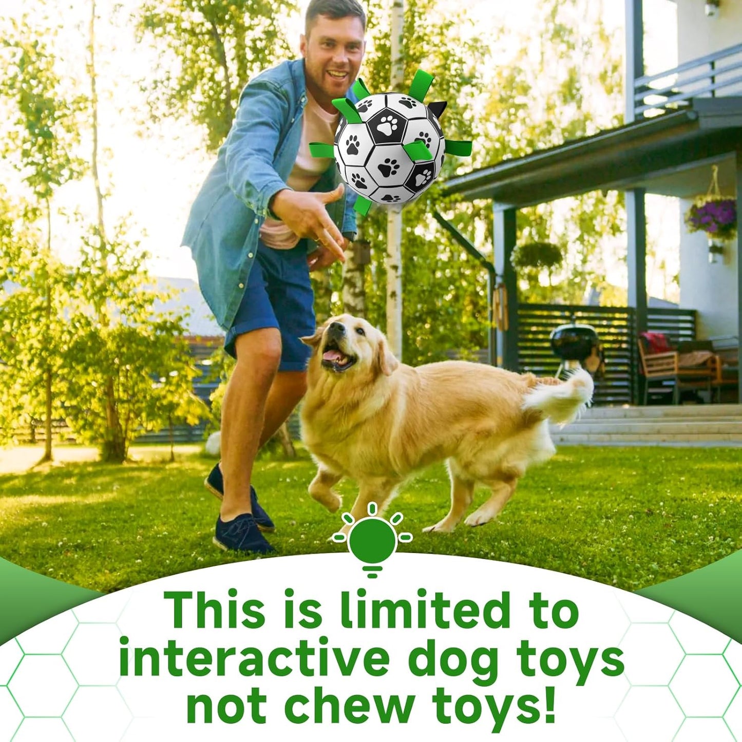 Dog Soccer Ball with Straps: Durable Pet Training Outdoor Toy