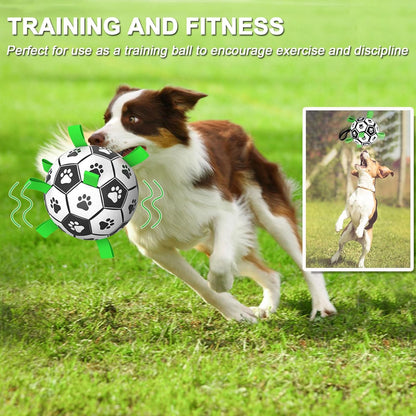 Dog Soccer Ball with Straps: Durable Pet Training Outdoor Toy