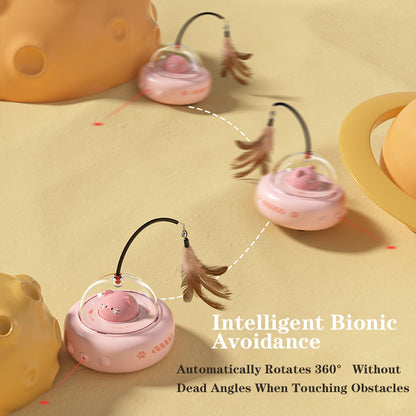 Smart Electric Cat Toy: Laser & Feather, Auto-Play for Boredom Relief