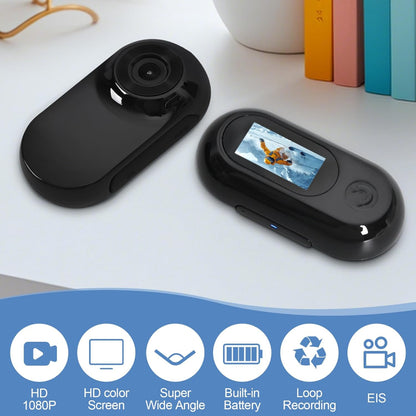 Mini wireless pet camera with HD 1080P, super wide angle, and loop recording – a reliable solution to ease pet parents’ anxiety, letting you monitor your cat/dog’s daily moments and adventures with clear footage.