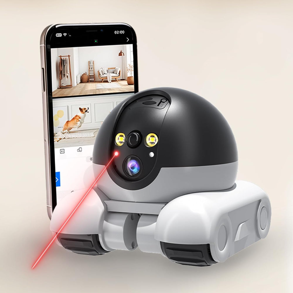Misstiy RoboCam with app remote control and laser interaction – a trusted AI solution to end pet parents’ worry about blind spots, letting you watch and play with your furry friend in real-time, anywhere.