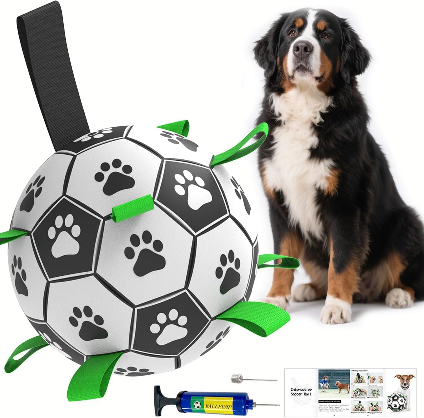 Dog Soccer Ball with Straps: Durable Pet Training Outdoor Toy