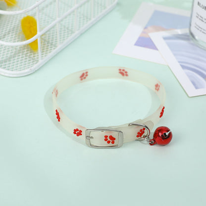 Misstiy Anti-Lost Glow Collar: Silicone Paw for Cats/Small Dogs