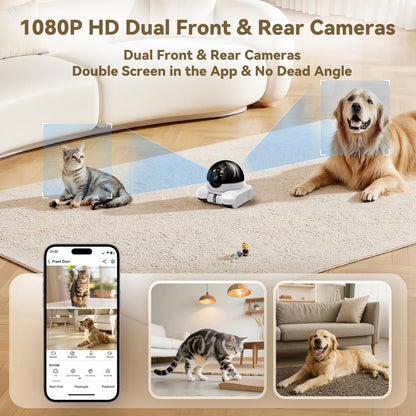 RoboCam’s dual-lens system with app dual-screen – a dependable solution to address pet parents’ need for complete oversight, capturing every cute and mischievous moment of your pet across your home.
