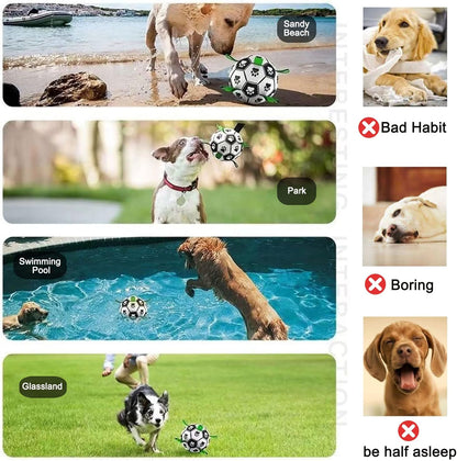 Dog Soccer Ball with Straps: Durable Pet Training Outdoor Toy