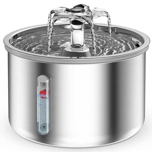 Pet Smart Water Fountain - Silent Fountain-style Water Dispenser, Stainless Steel Large-capacity Automatic Water Replenisher, Universal Water Device for Cats and Dogs