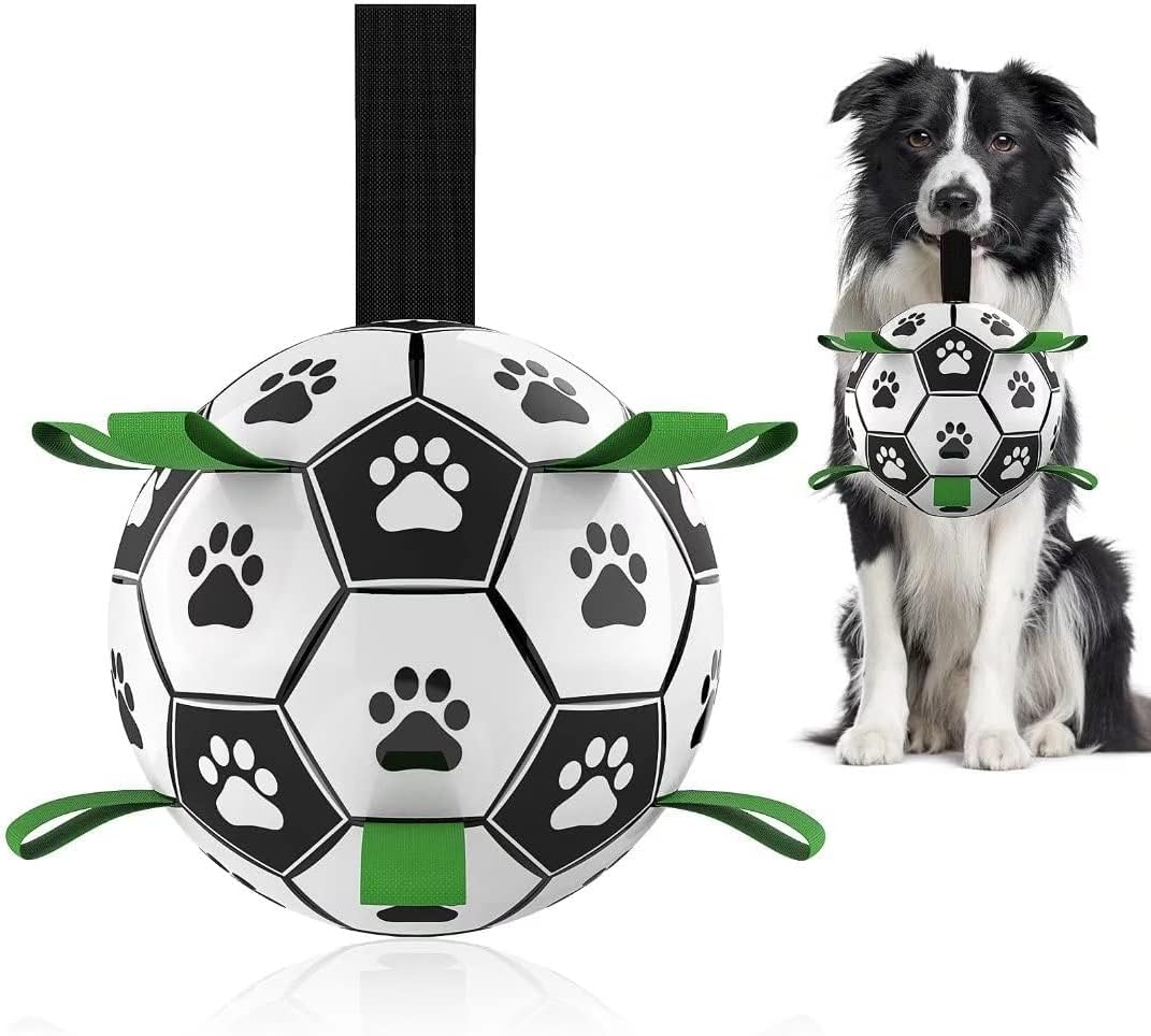 Dog Soccer Ball with Straps: Durable Pet Training Outdoor Toy